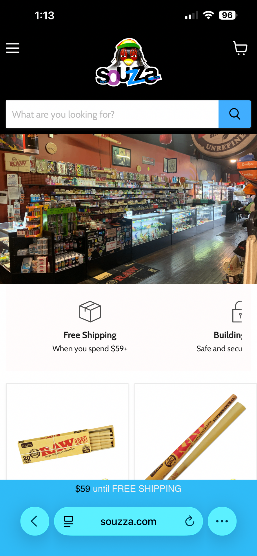 Souzza.com mobile preview